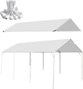 10 x 20 Ft Heavy Duty Carport Replacement Canopy Waterproof UV Protected Garage Top Shelter Tarp Tent Cover with 44