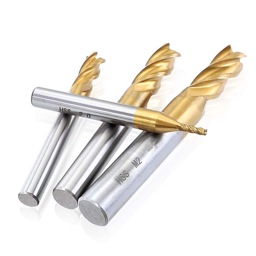 TOPPROS 4-Flute Titanium Coat Carbide End Mill Bits, Pack of 7
