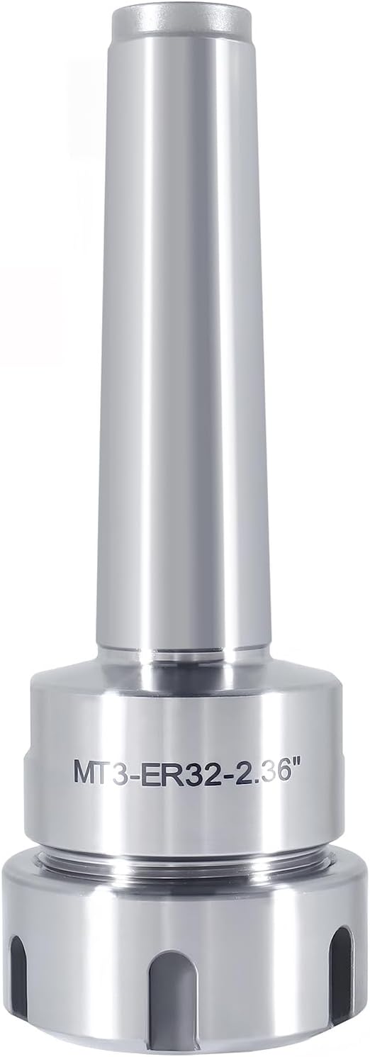Accusize Industrial Tools Morse Taper MT3 Shank ER32 Collet Chuck, Max 8000 Rpm, 1/2"-13 Drawbar End, Max TIR 0.0002'' O.D to I.D. 0223-0236