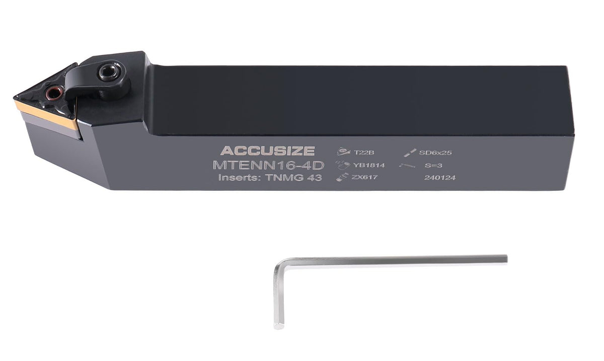 Accusize MTENN-16-4D Facing Toolholder, 1 in Shank, TNMG432 Inserts