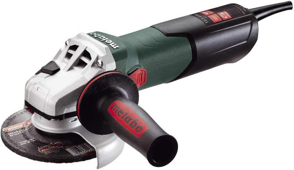 Metabo WEV15-125 HT Lock-On 13.5 Amp 2,800-9,600 rpm Angle Grinder with Electronics and High Torque, 4.5"/5" | 13.5