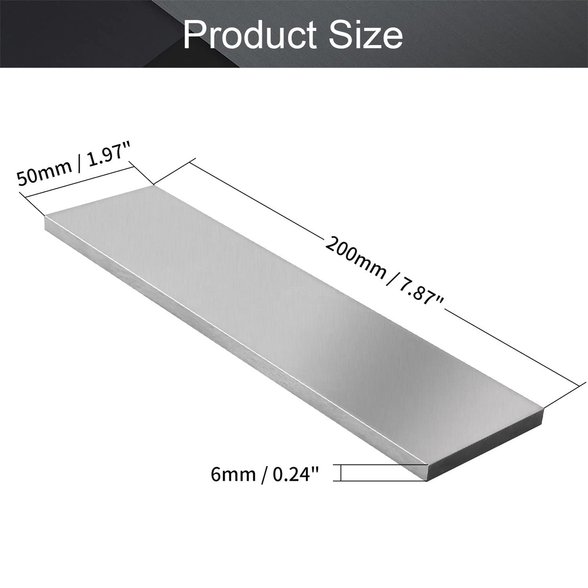 Utoolmart HSS Lathe Tool Bit 6mm x 50mm x 200mm Square Lathe Turning Tool Blanks High Speed Steel Rectangular Fly Cutter Mill Blank 1pcs
