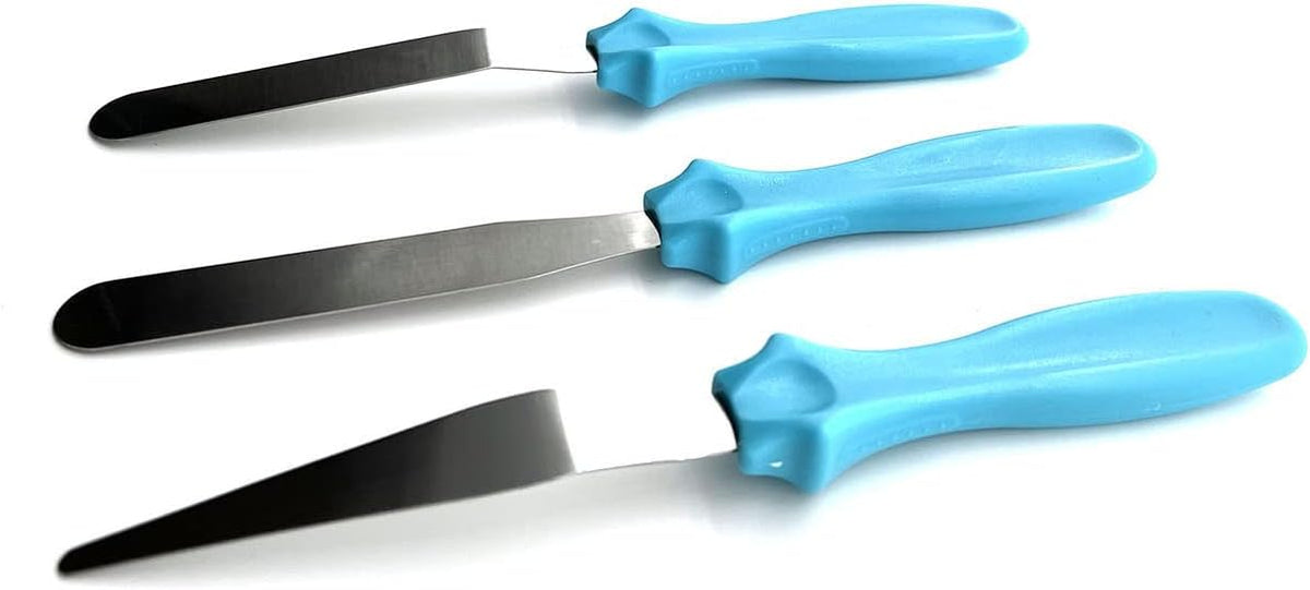 Icing Spatula,Offset Spatula Small Baking Spatulas Set with Straight4-5/8",Offset 4-1/2",Tapered 4-1/8" Stainless