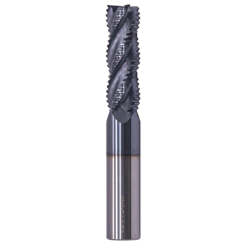 3/4" 4 Flute Solid Carbide Roughing End Mill - ALCrSiN Nano Coated, 5" OAL