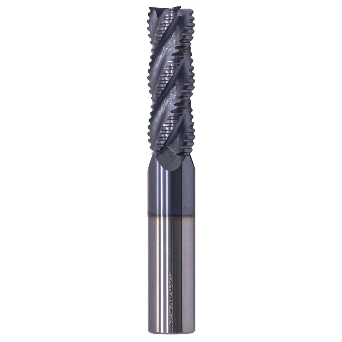 3/4" 4 Flute Solid Carbide Roughing End Mill - ALCrSiN Nano Coated, 5" OAL