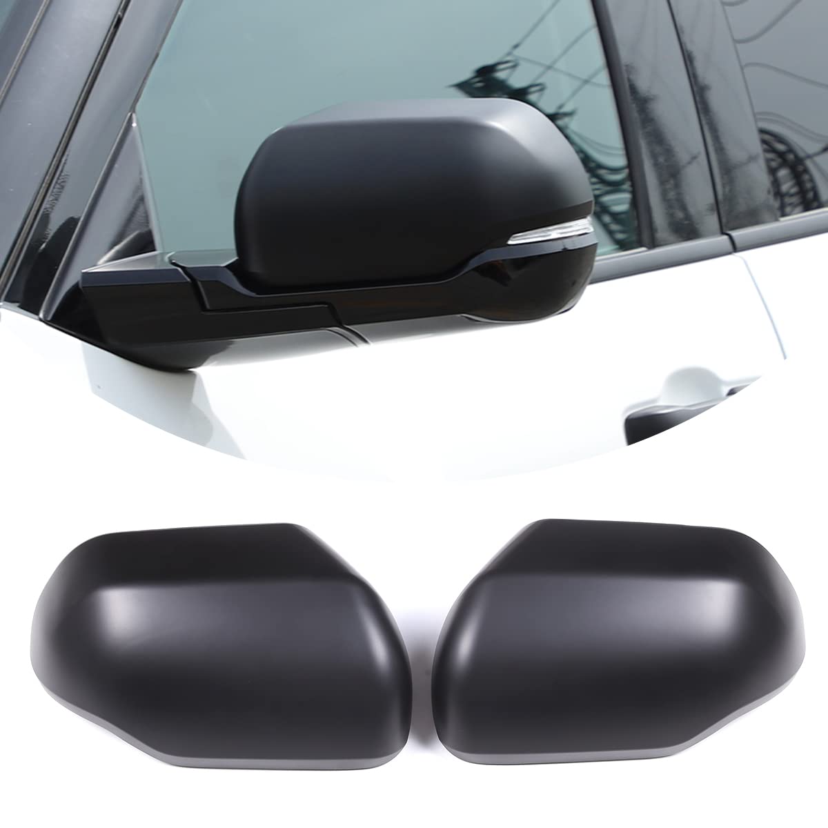 Car ABS Outside Rearview Mirror Cover,Fit For Toyota Tundra/Sequoia 2022-2025+ Rearview Mirror Protect Covers Door Side Moulding Exterior Decoration Trims (Matte Black, With Turn Signal)