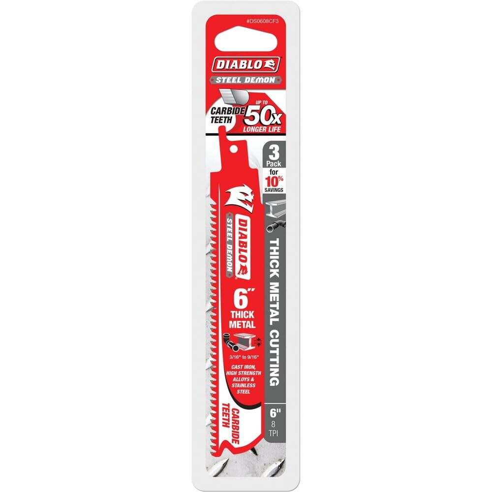 Diablo Steel Demon Carbide Teeth Reciprocating Saw Blades - 3-Pack