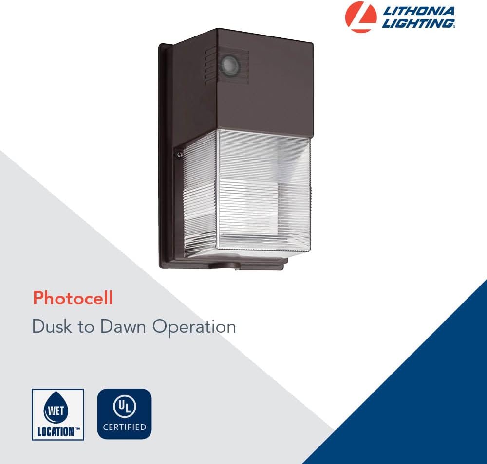 Lithonia Lighting TWS LED P1 50K MVOLT PE DDB M4 Outdoor TWS LED Photocell Wall Pack Light, 5000K , 120-277V, Dark Bronze, Daylight