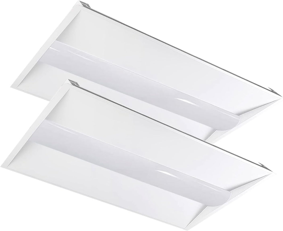 RMC 2x4 LED Troffer Light,Selectable 4CCT,7000 LM,0-10V Dimmable,2Pack
