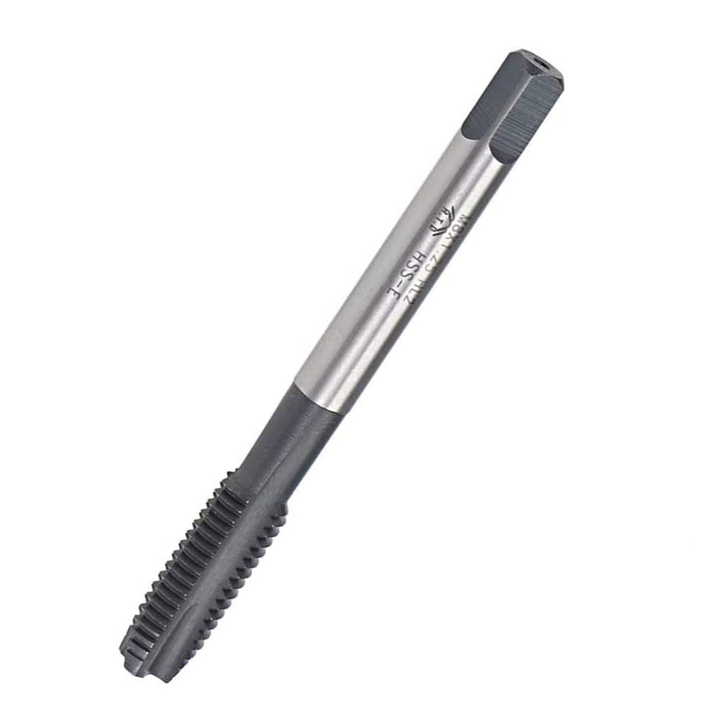 Boxonly 2pcs M8 x 1.25mm Spiral Point Threading Tap, H2 Tolerance, High Speed Steel, TICN Coated, Round Shank, Square End