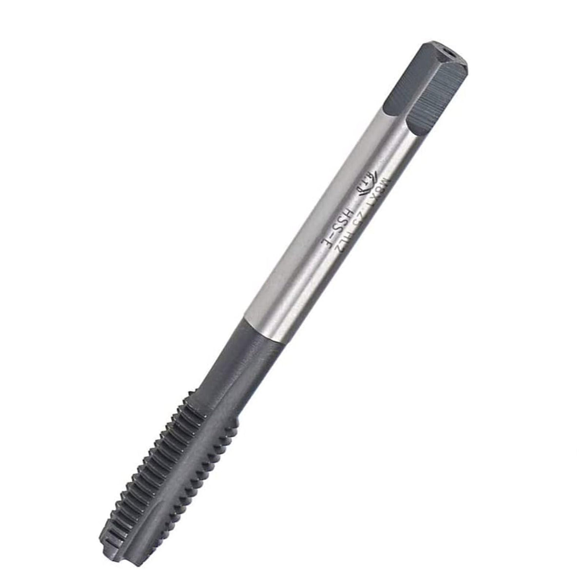 Boxonly 2pcs M8 x 1.25mm Spiral Point Threading Tap, H2 Tolerance, High Speed Steel, TICN Coated, Round Shank, Square End