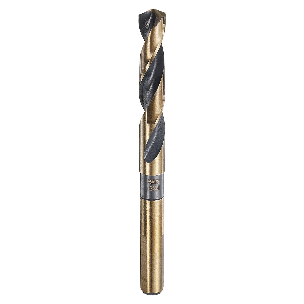 HARFINGTON Twist Drill Bit 33/64" Dia High-Speed Steel 4341 Metric Drill Bits 1/2" Shank 5.9" Overall Length with Black & Gold Oxide Coating for Drilling Hard Metals, Stainless Steel, Alloy