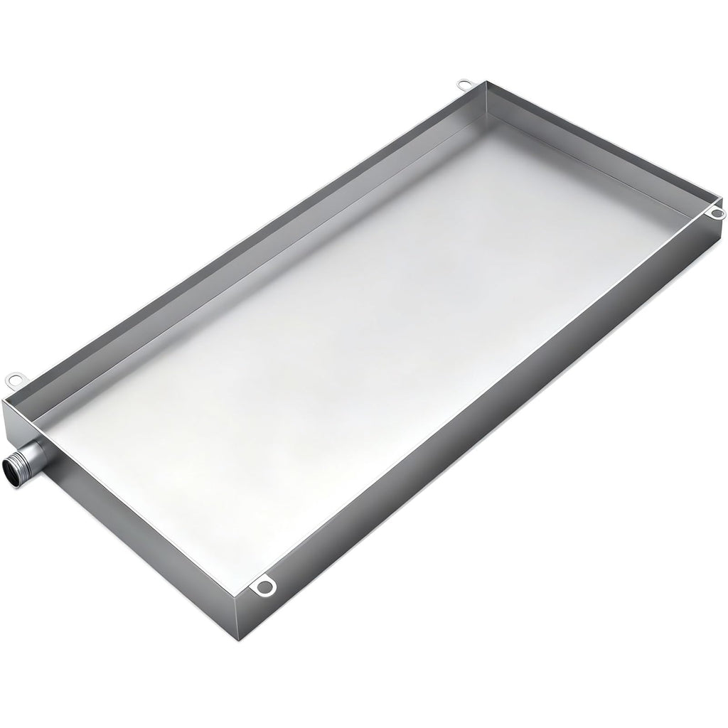 AC Drain Pan, Oil Drip Pan, Metal Drip Tray, 304 Stainless Steel Plant Trays for Pots Used in Washing Machines, Refrigerators(40x100x4 cm/16x39x2 in)