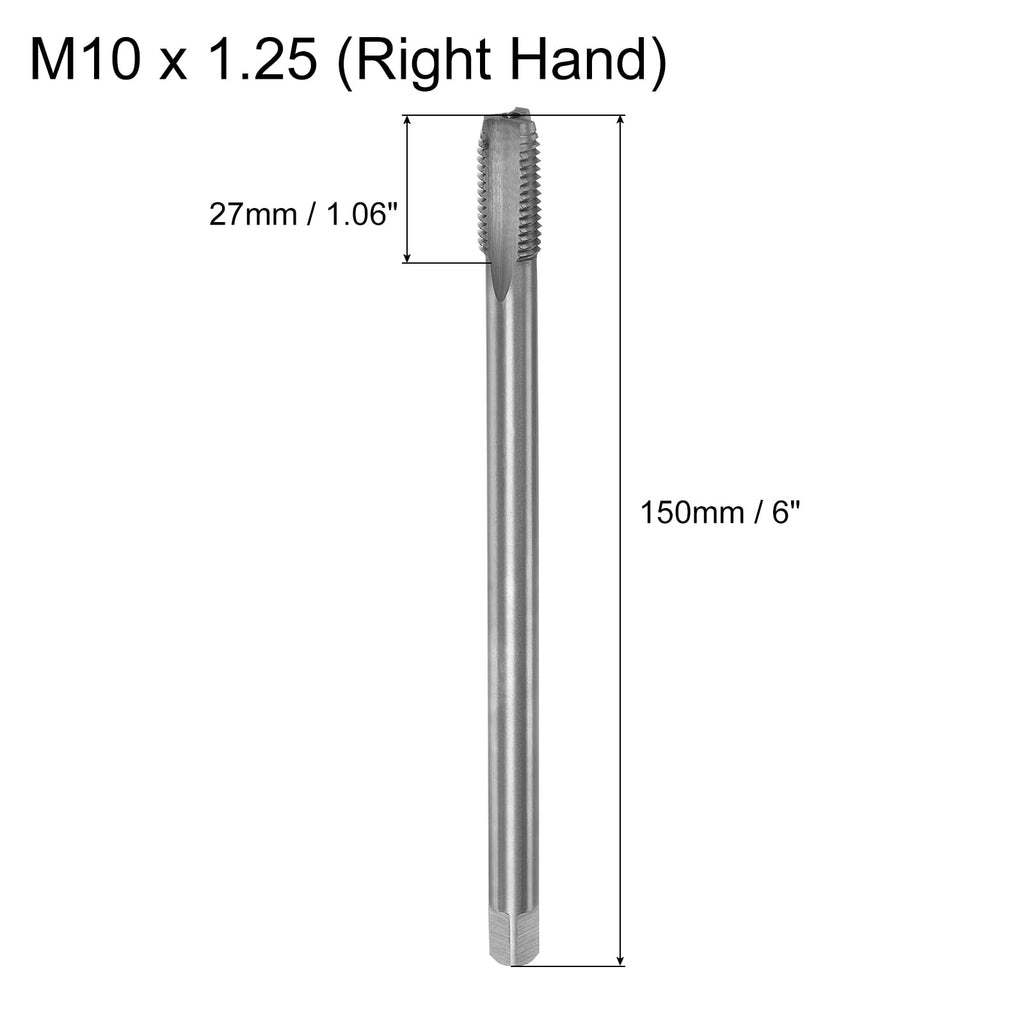uxcell Metric Thread Tap M10x1.25 H2 150mm Extra Long Straight Flute