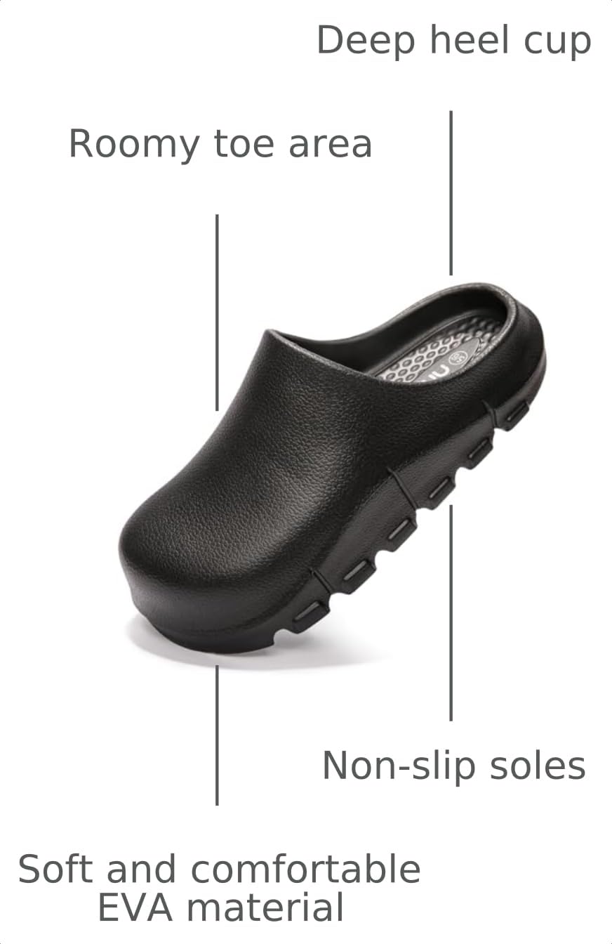 Women's Garden Clogs with Arch Support Black
