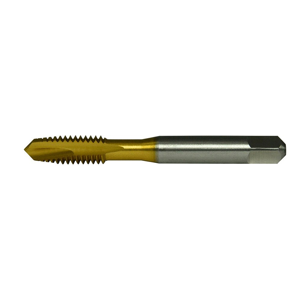Vermont Tap & Die TN-3112 High-Speed Steel Ground Thread Spiral Point Tap, TiN Coated, Round With Flats, Plug Chamfer, 3/4"-10 Thread Size, H3 Pitch Diameter, 3 Flutes