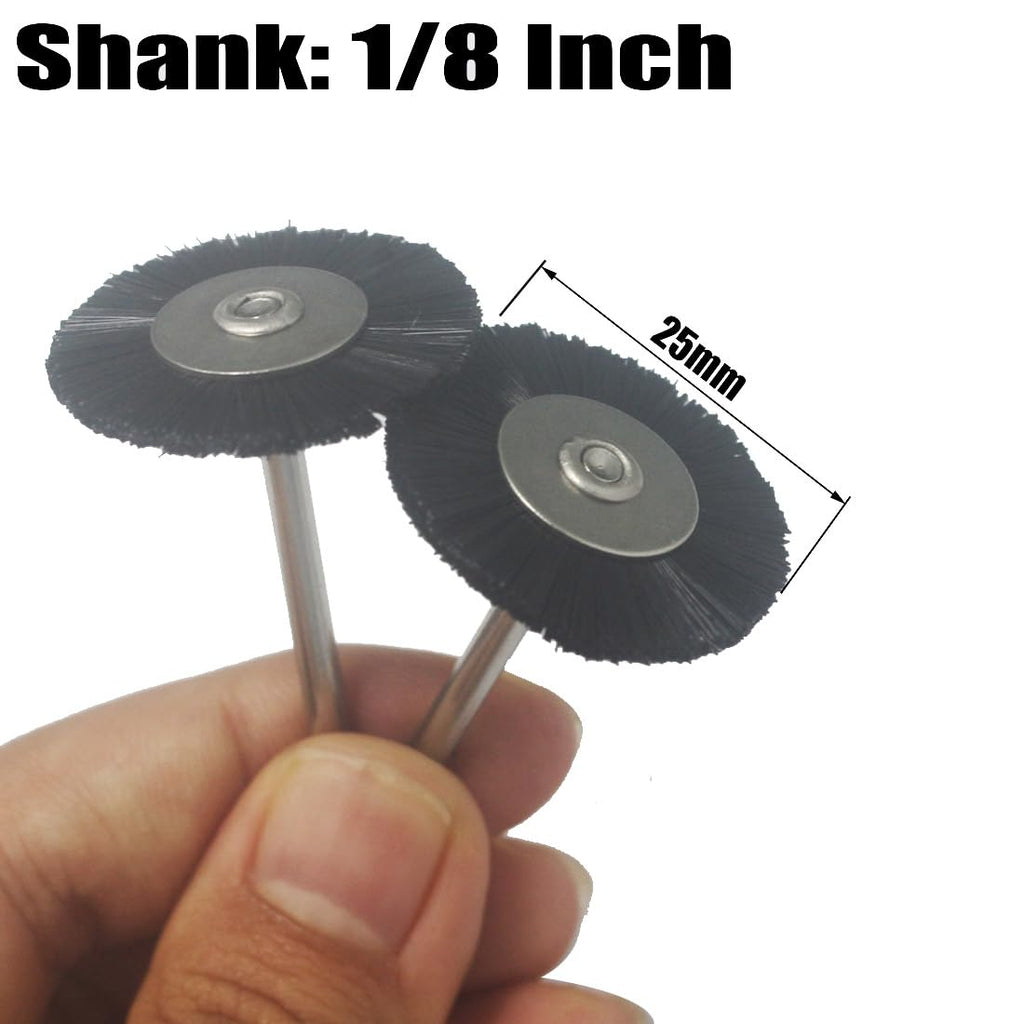 Luo ke 20 Pcs 1/8" Shank T Shape Nylon Bristle Wheel Brushes Sets