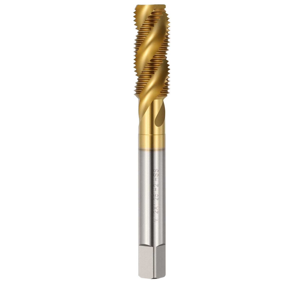 Workkyma M12 x 1.25 Spiral Flute Thread Tap M2 High Speed Steel Titanium
