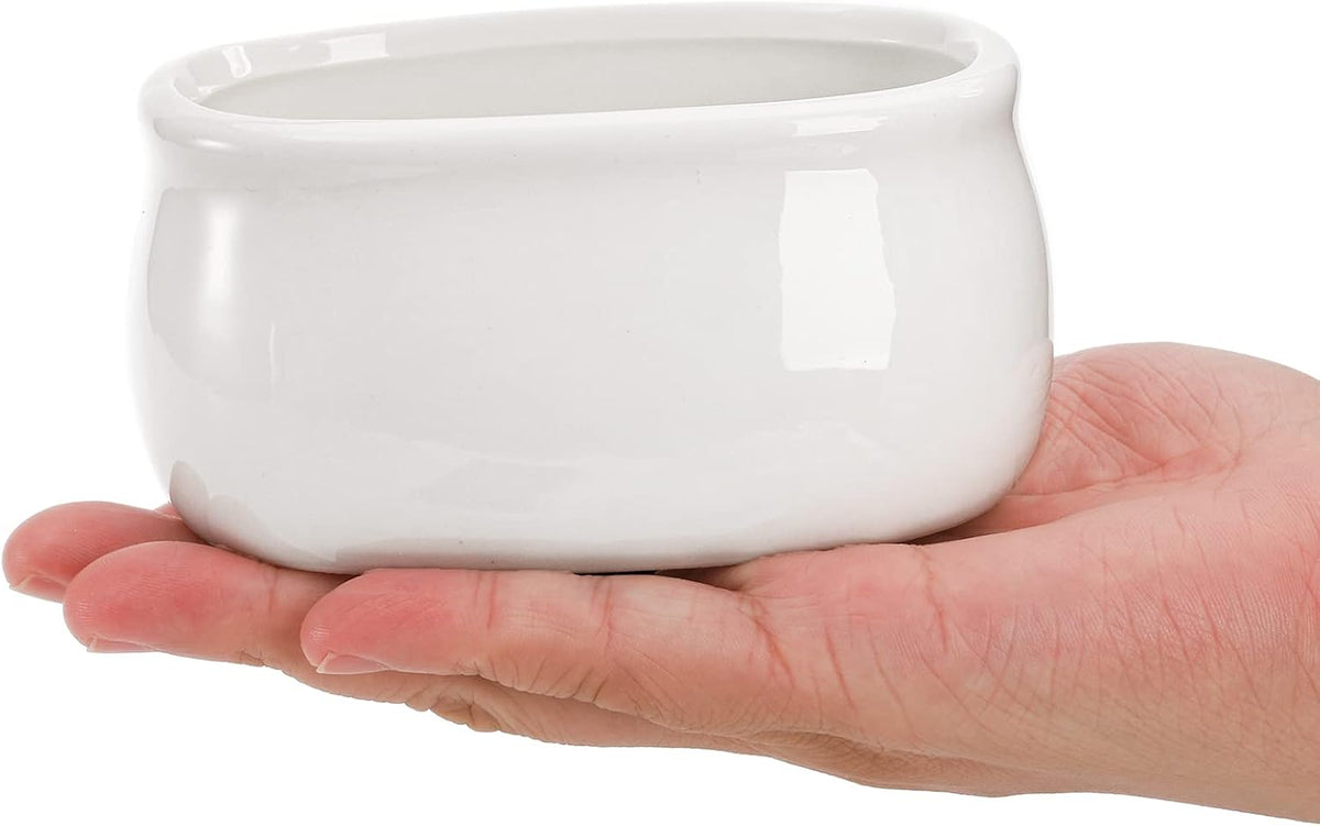 Set of 6 Sugar Packet Holder, Ceramic Sugar Caddy for Sweetener, Classic Restaurant White Tea Bag Organizer Bowl