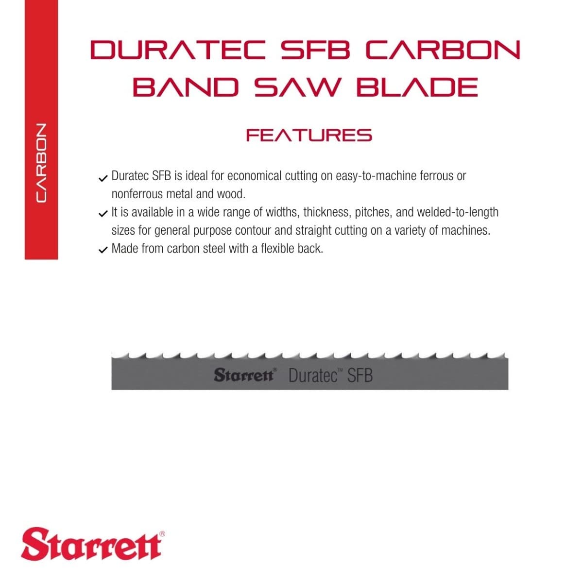 Starrett Duratec SFB Band Saw Blade, 108" L x 3/4" W, .032" Thick, 8 TPI