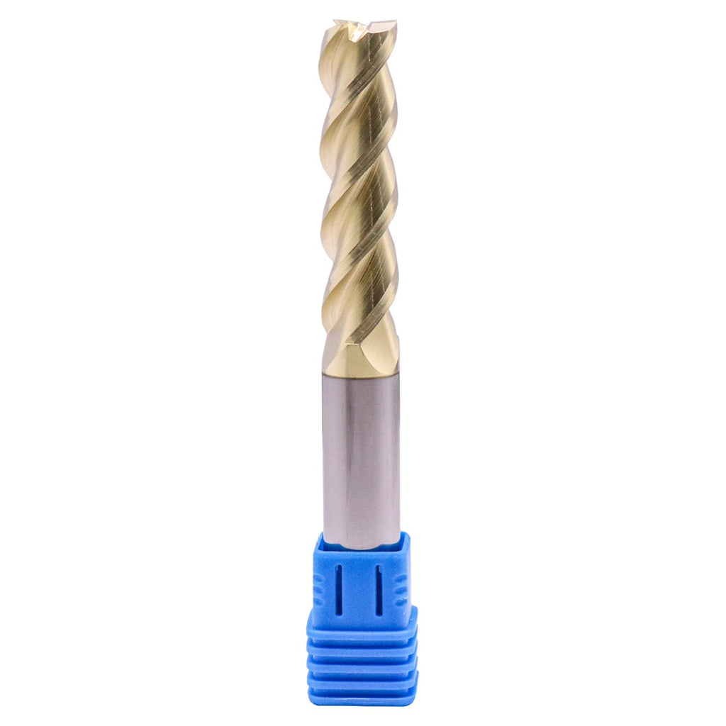 1/2" 3 Flute Solid Carbide Long End Mill, 4" Overall Length, ZrN Coated