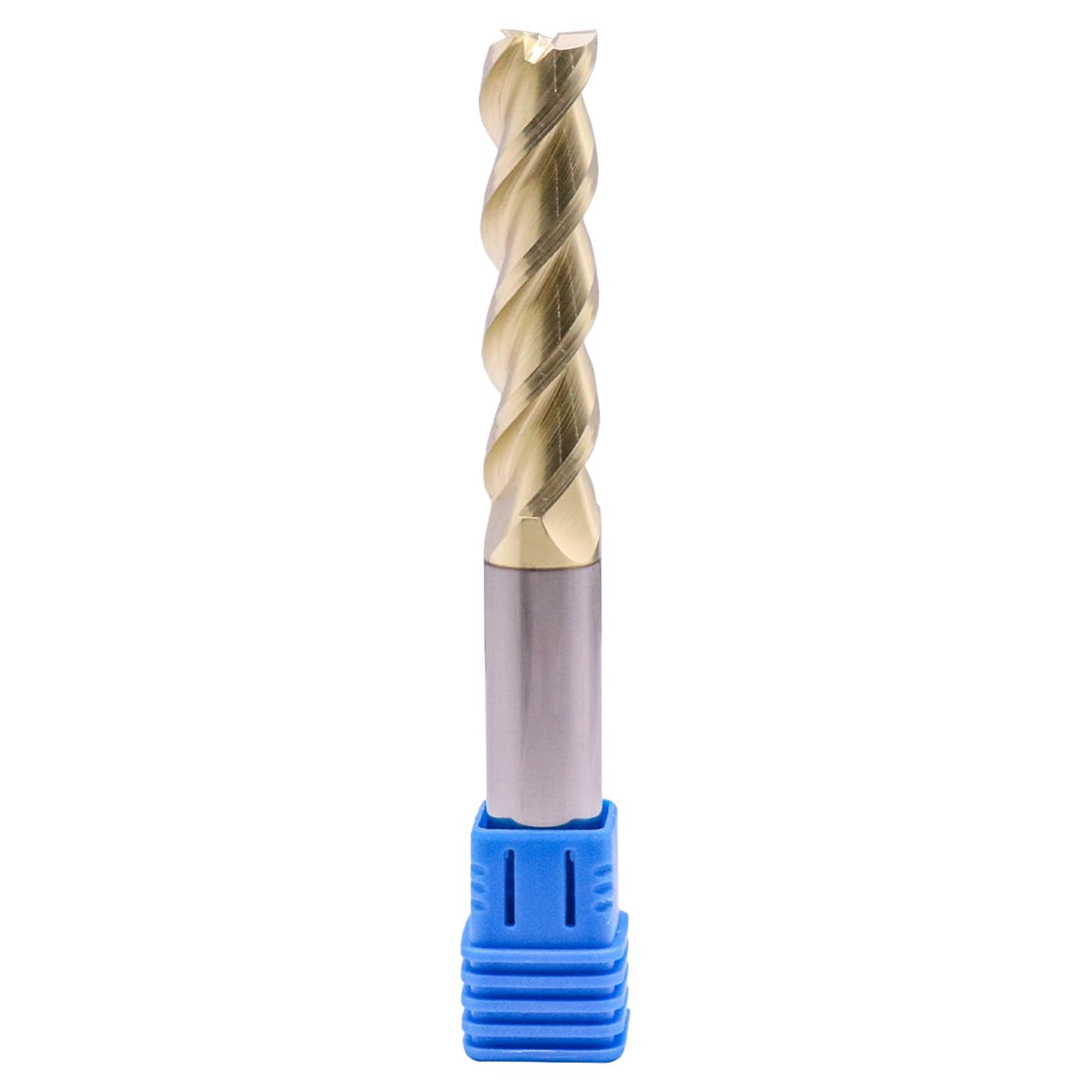 1/2" 3 Flute Solid Carbide Long End Mill, 4" Overall Length, ZrN Coated