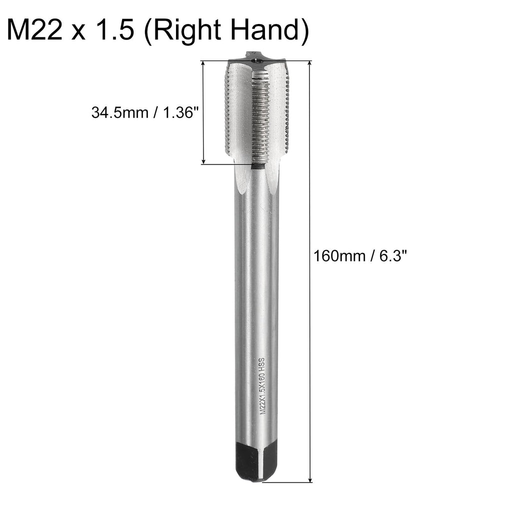 uxcell Metric Thread Tap M22 x 1.5 H2 160mm Extra Long Straight Flute