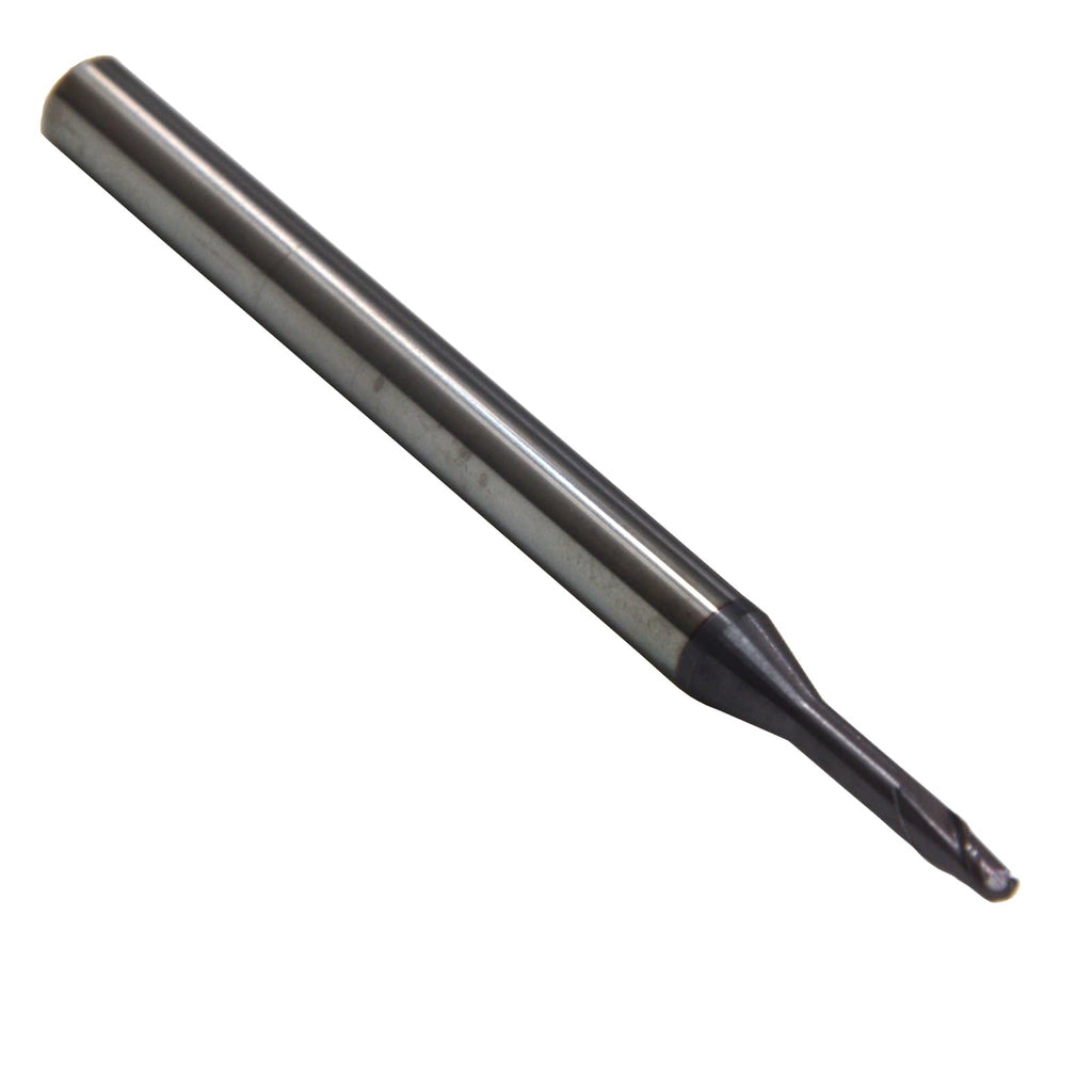 WKSTOOL 1.5mm Mill Dia 2 Flutes Long Reach Neck Solid Carbide Ball Nose CNC Mill Cutter Deep Cavity Milling CNC Router Bit for Low Medium Alloy Steels