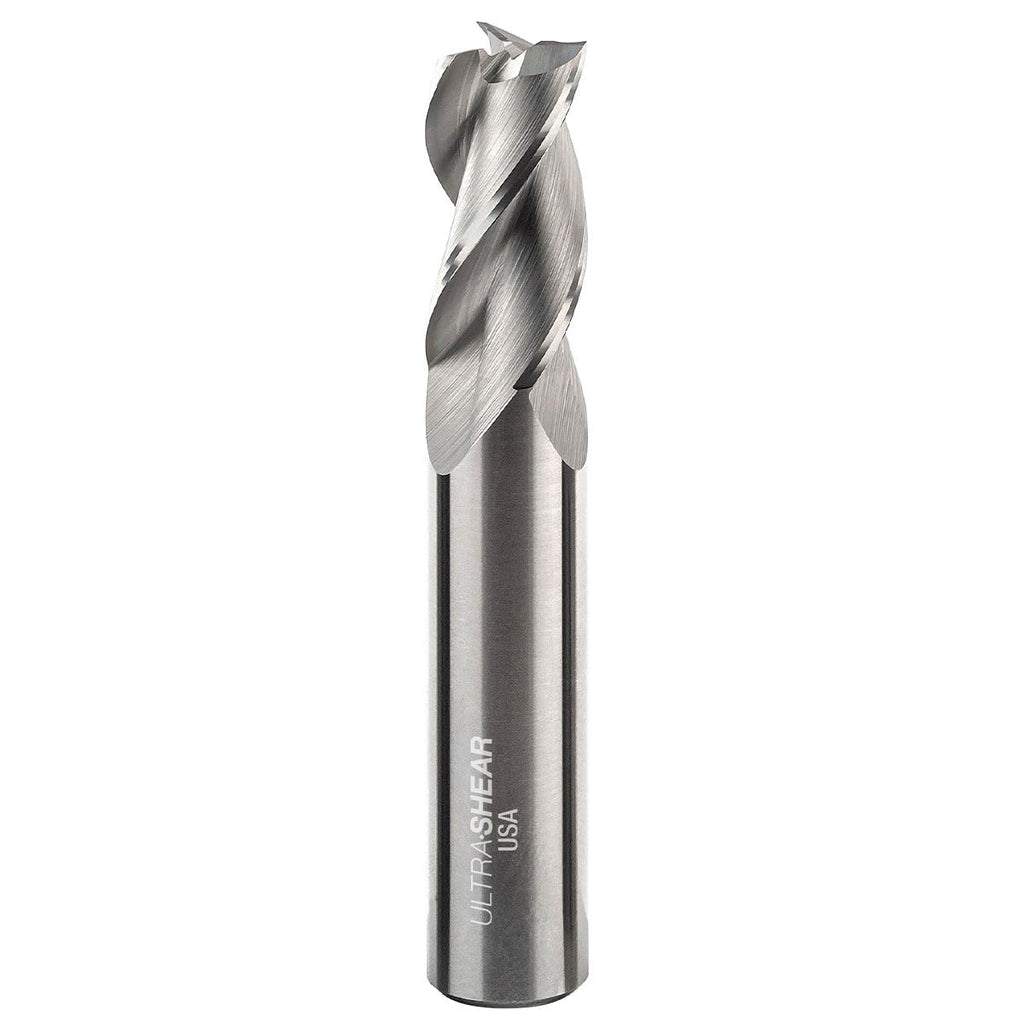 Ultra-Shear 1/2 Inch End Mills, 3 Flute, USA Made Solid Carbide CNC Aluminum Cutting End Mill Bits for Roughing & Finishing - Square End - UF27109