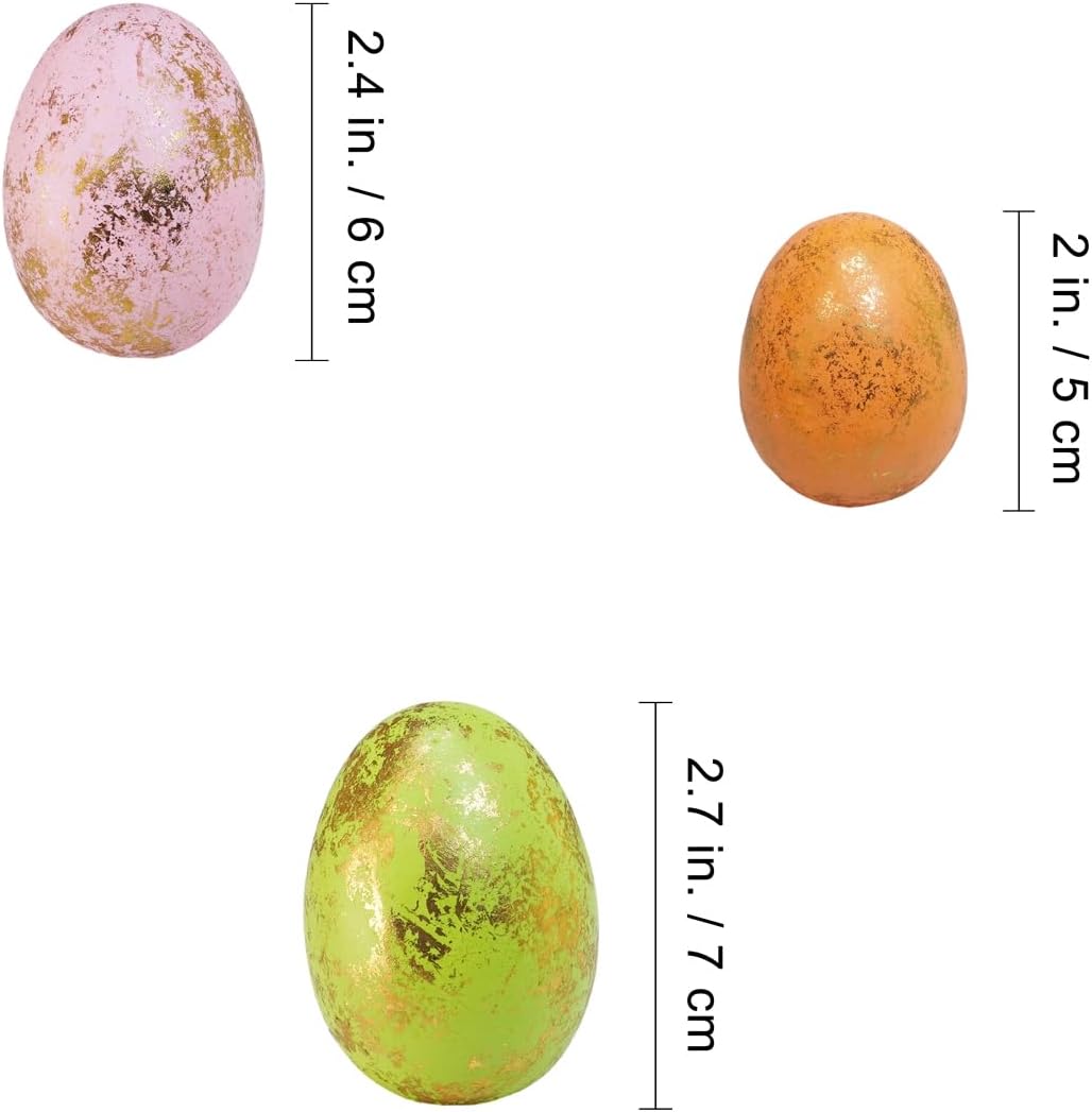 48 Pcs 6 Colors Foam Easter Eggs Assorted Pastel Gold Leaf Easter Eggs Decorative Easter Eggs Gold Speckled Easter