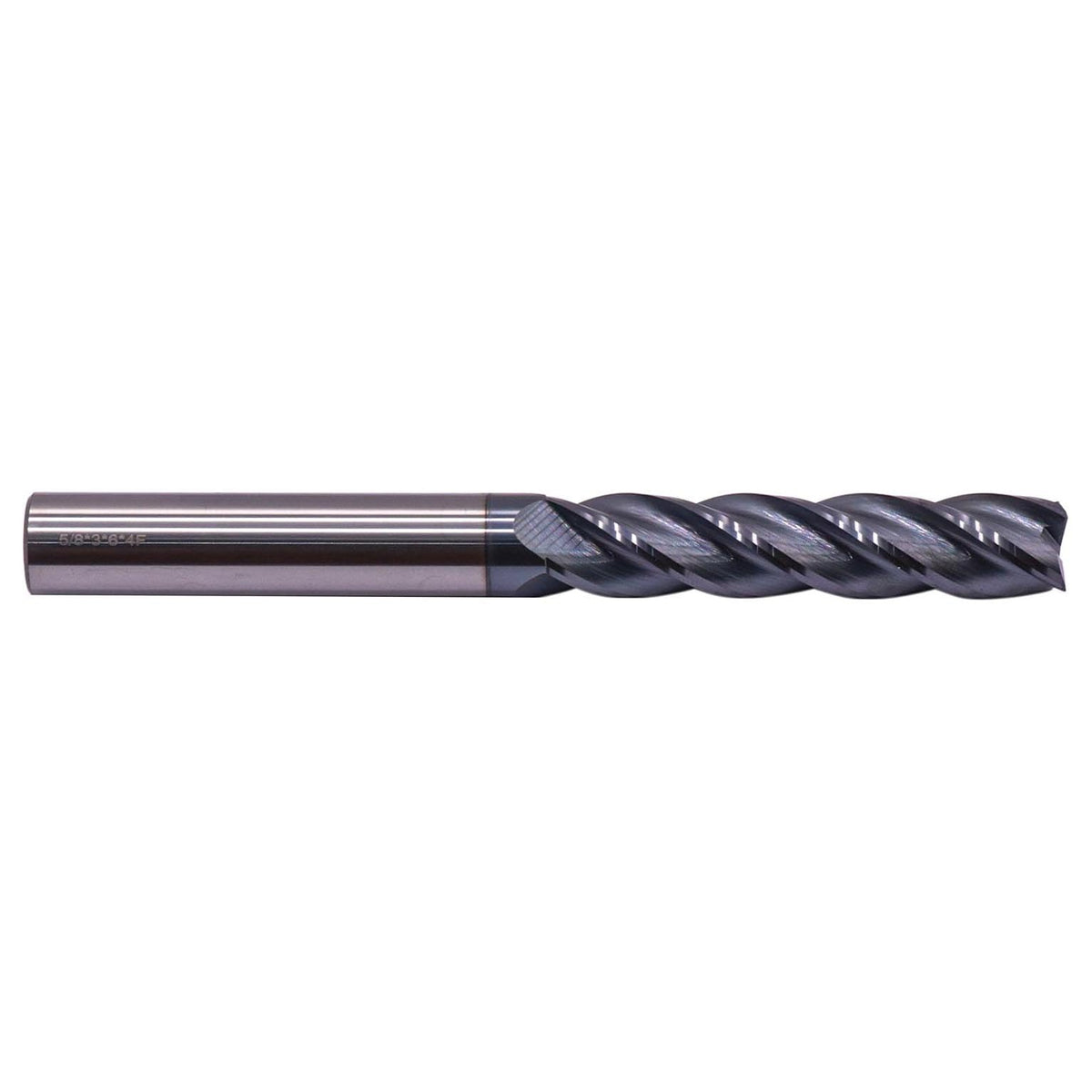 5/8" 4 Flute Solid Carbide Square End Mill - AlTiN Coated, 3" LOC, 6" OAL