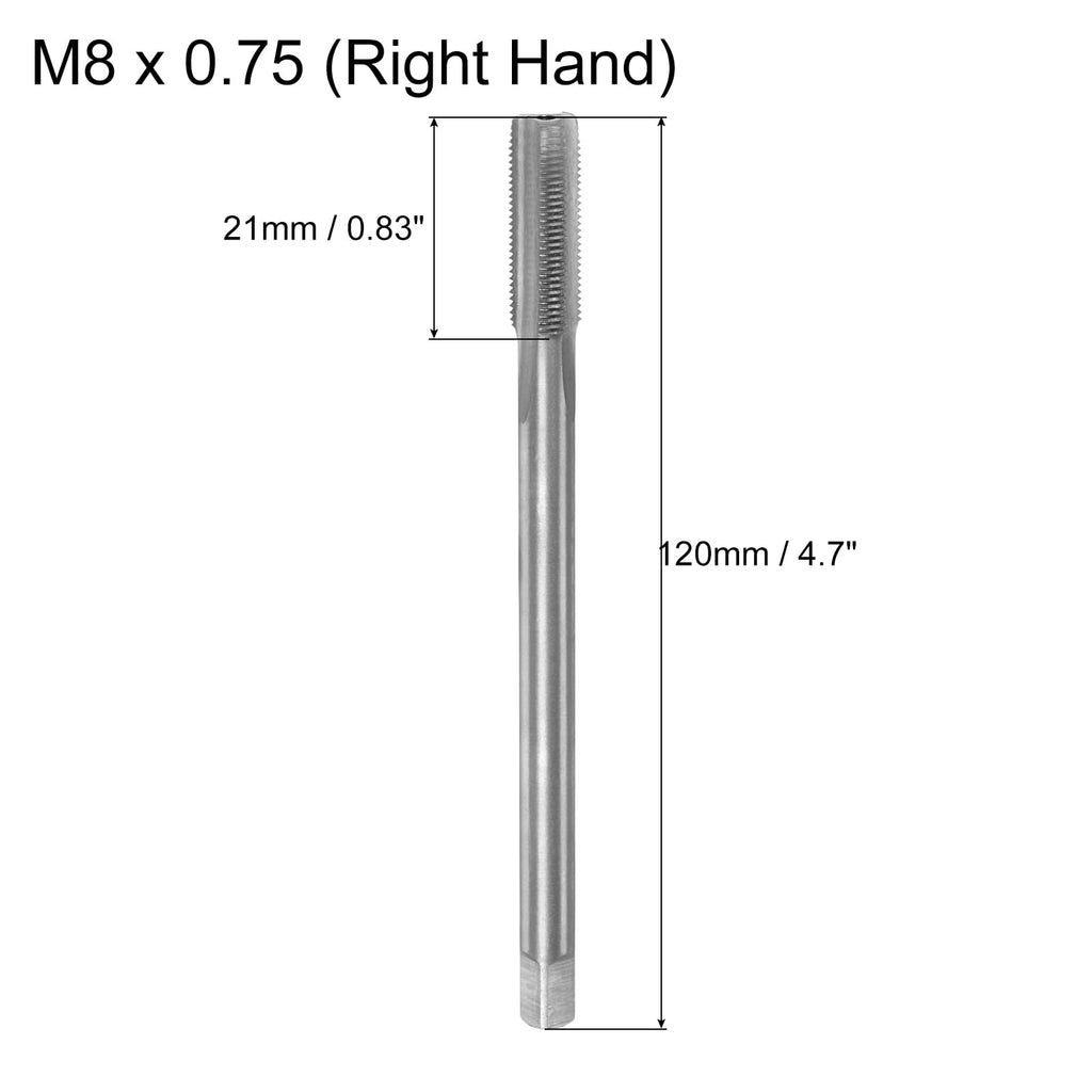 uxcell Metric Thread Tap M8x0.75 H2 120mm Extra Long Straight Flute