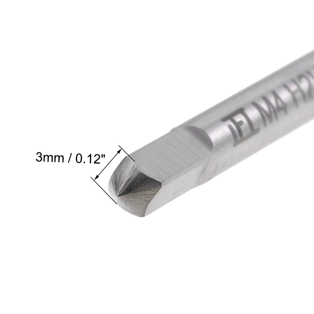 uxcell Metric Spiral Machine Screw Tap M4 Thread 0.7 Pitch H2 Titanium High Speed Steel