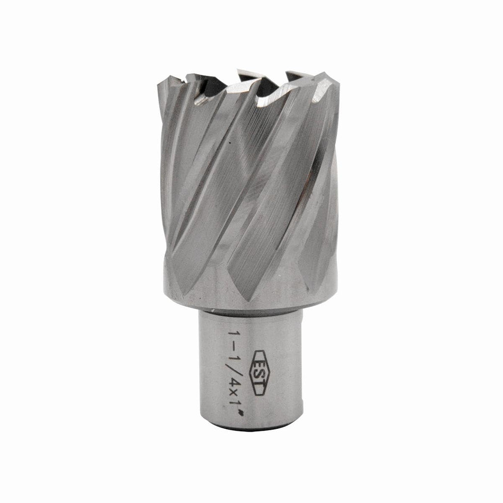 EST HSS M2AL Annular Cutter 1" DOC with 3/4" Weldon Shank for Magnetic Drill Press (D1-1/4" X 1")