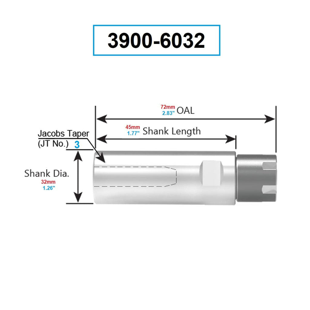 HHIP 3903-6032 ER20 Collet and Drill Chuck with JT3 Sleeve