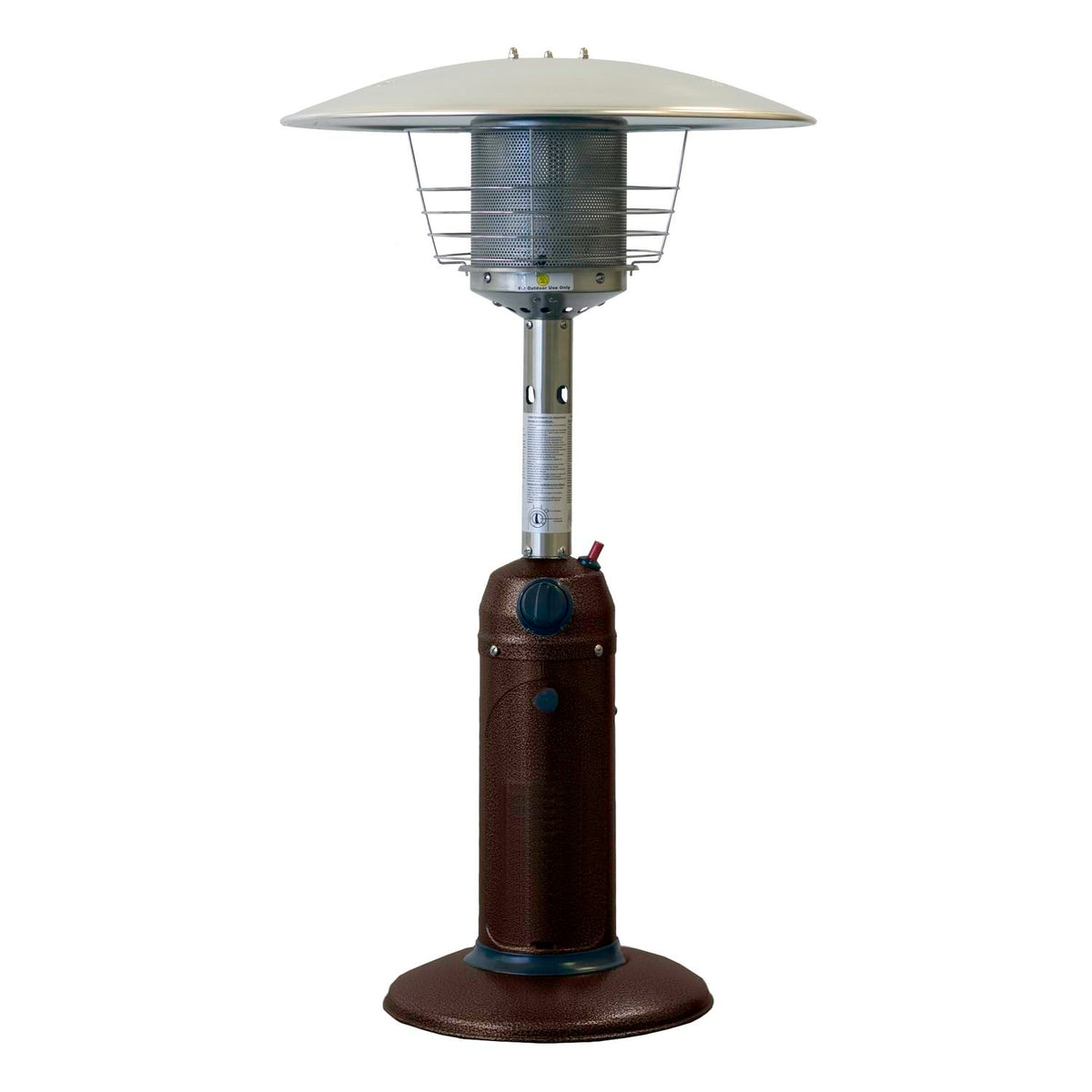 Patio Heater - 11,000 BTU Tabletop - Hammered Bronze - Safe & Portable