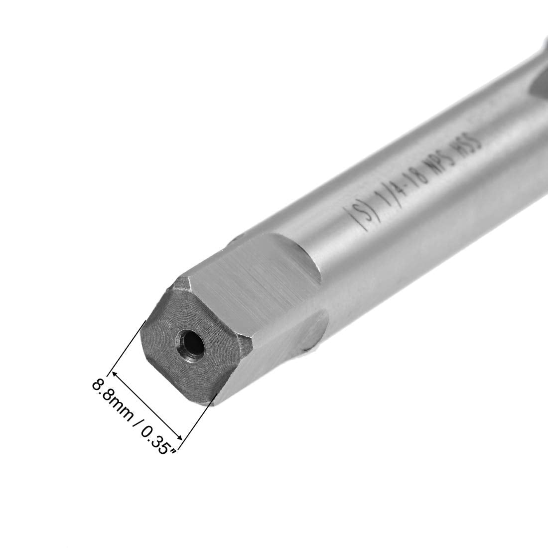 uxcell Machine Tap, 1/4-18 NPS Pipe Tap 4 Straight Flutes High Speed Steel Screw Thread Threading Tapping Tool