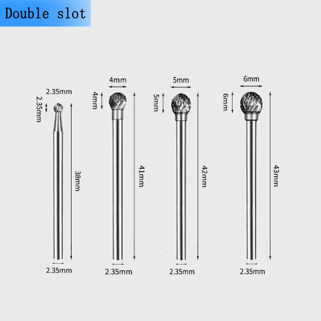 Luo ke 4 Pcs 3/32" Shank Aluminum Cutting Ball Burr