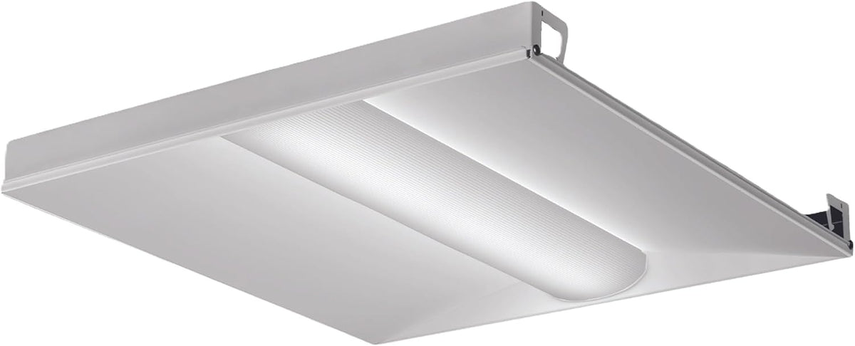 Lithonia Lighting 2x2 LED Troffer Light, BLT Series Low Profile LED Drop in Ceiling Light for Dropped Ceiling with Curved Ribbed Diffuser, 3300 Lumens, 3500K Neutral White