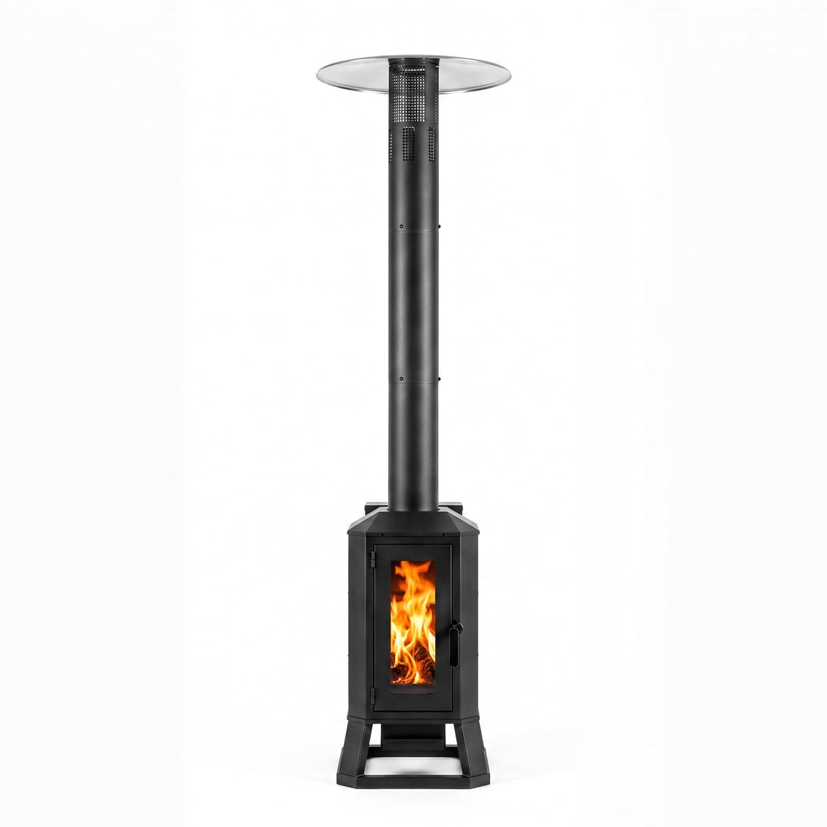 Wood Pellet Outdoor Patio Heater, 70,000 BTU, with Glass Viewing Window