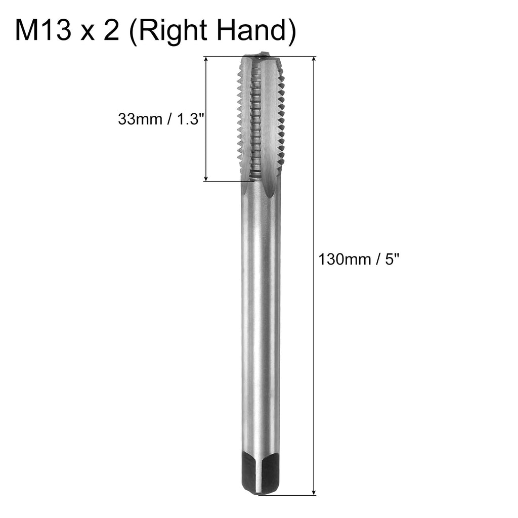 uxcell Metric Thread Tap M13 x 2 H2 130mm Extra Long Straight Flute Screw Thread Milling Machine Taps Threading Tapping Repair Tool