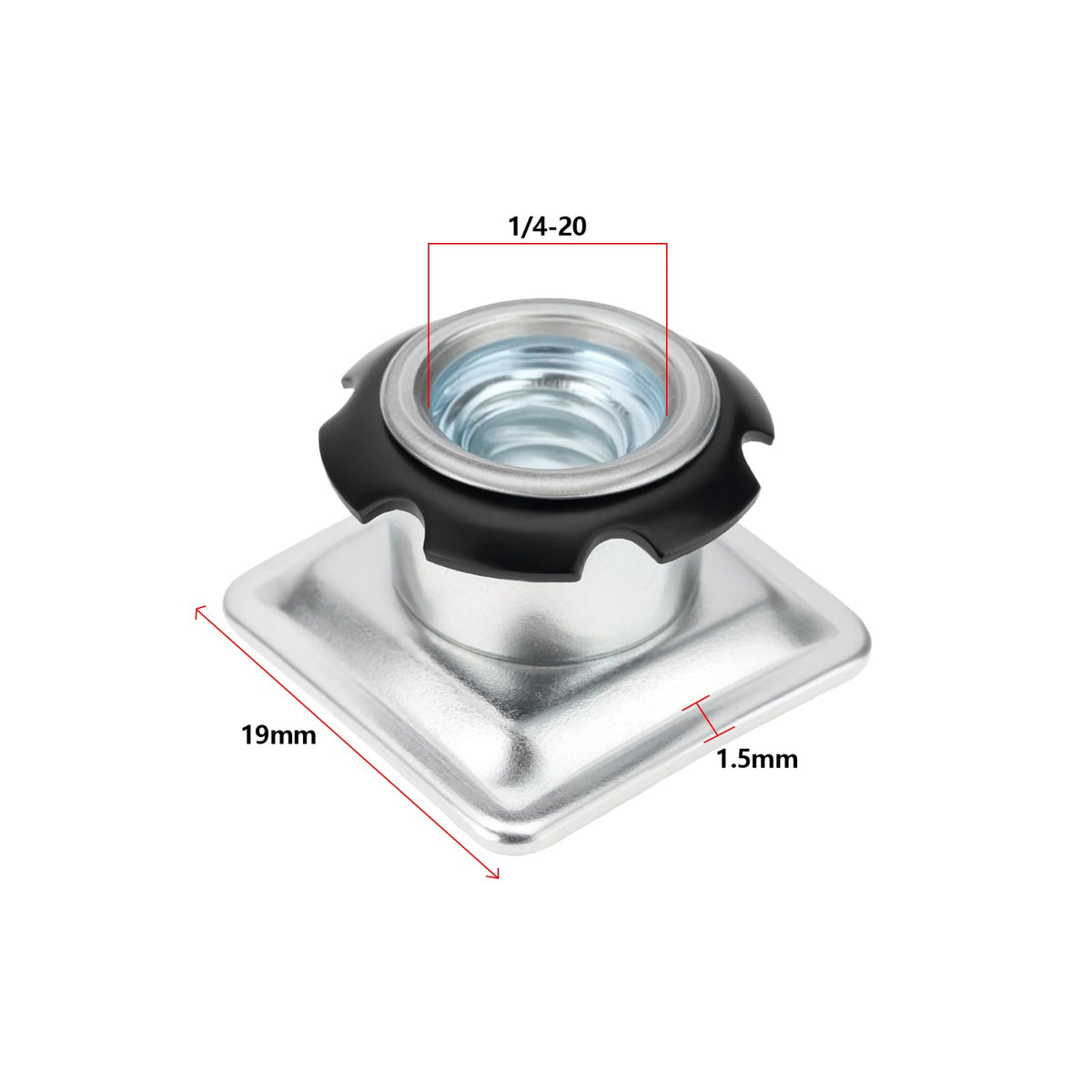 Micro Traders 8Pcs Square Tubing Insert Metal Threaded Star Type Insert 1/4-20 Threads for Square Tube with Outer Diameter 19mm and Wall Thickness 1.5mm