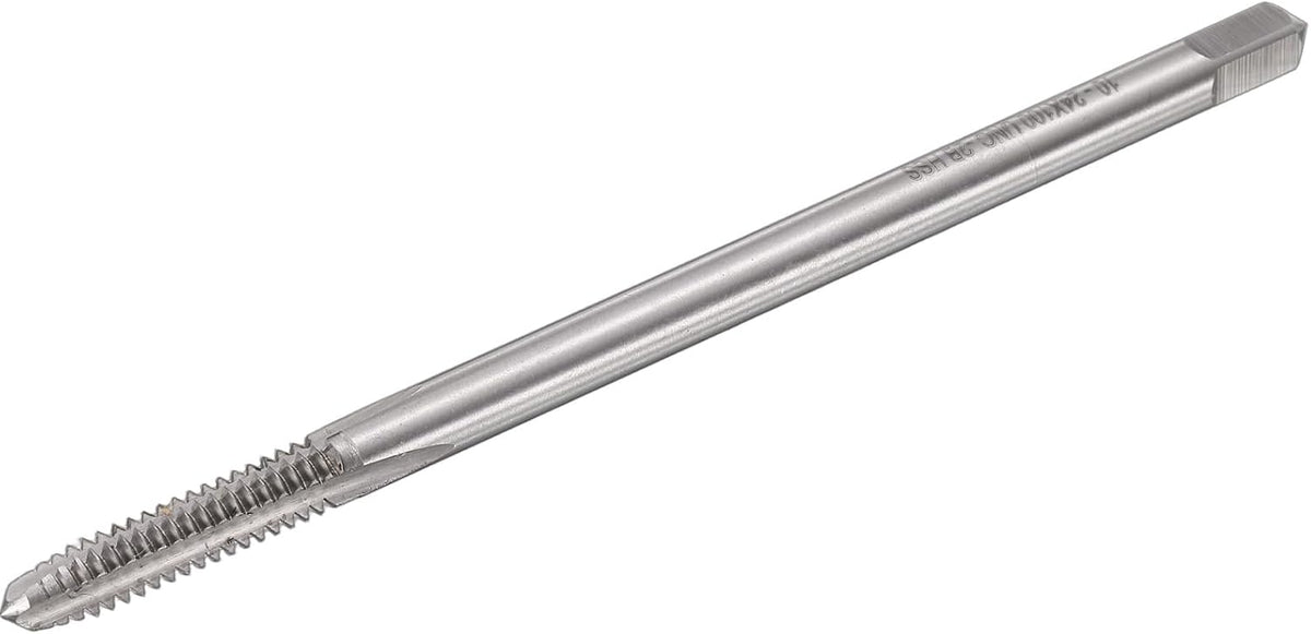 uxcell Thread Milling Taps, 10-24 UNC High Speed Steel 6542 (HSS6542) 3 Straight Flutes Machine Screw Thread Threading Tap, 4" Length (Extra Long）