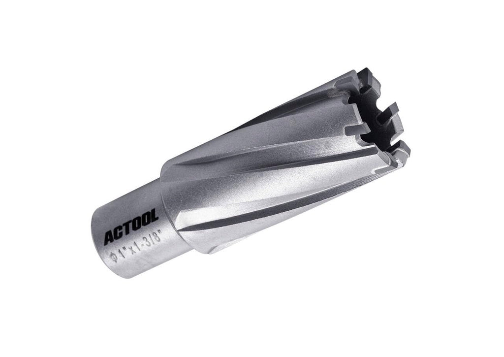 ACTOOL 1'' Diameter x 1-3/8'' Depth of Cut Carbide Tipped TCT ANNULAR Cutter with 3/4'' Weldon Shank