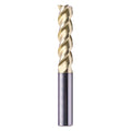 1/2" 3 Flute Solid Carbide Long End Mill, 4" Overall Length, ZrN Coated