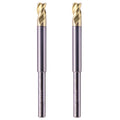 2Pcs 5/16" 3 Flute Solid Carbide Long Reach Square End Mill - ZrN Coated