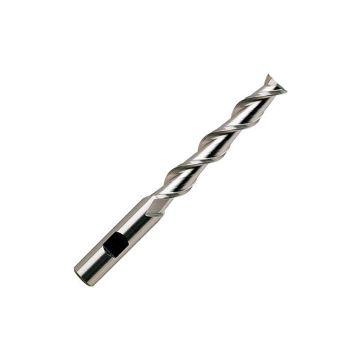 YG-1 E1072 High Speed Steel (HSS) Square Nose End Mill, Extra Long Reach, Weldon Shank, Uncoated (Bright) Finish, 42 Deg Helix, 2 Flutes, 10.5" Overall Length, 0.5" Cutting Diameter, 1.25" Shank Diameter