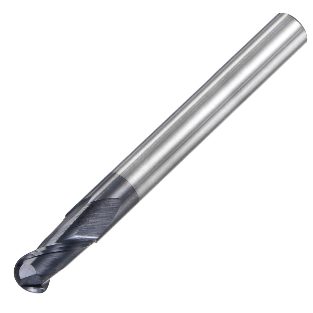 uxcell Ball Nose End Mill 3mm Tip Radius Solid Carbide AlTiSin Coated CNC Router Bits 2 Flute Spiral Milling Cutter HRC45 with 6mm Shank 100mm (4-inch) Length