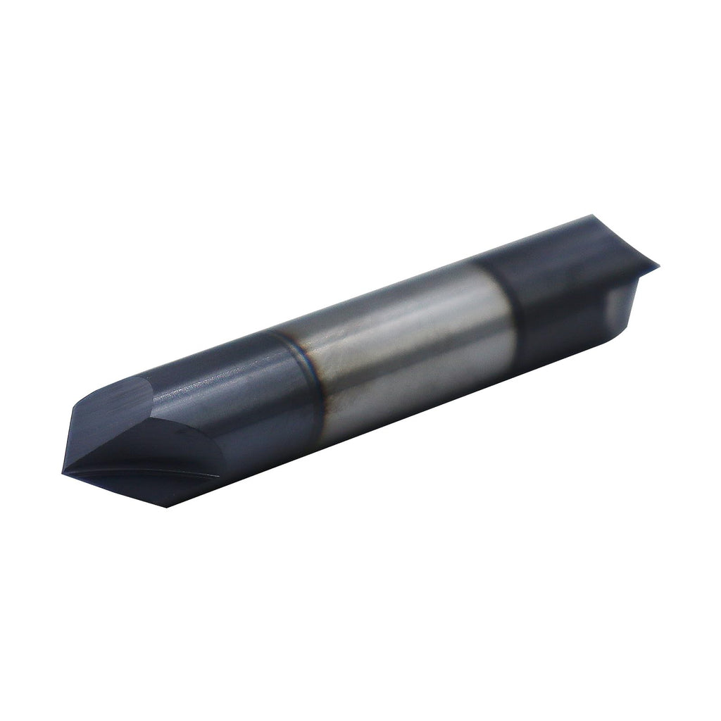 3/8in Solid Carbide End Mill, Chamfer Mill-Double End, 2 Flute