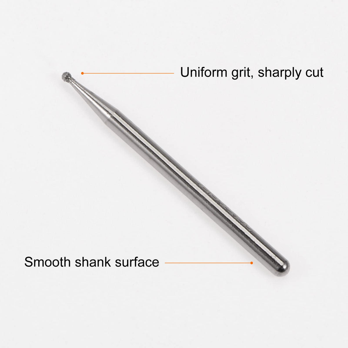 HARFINGTON 30pcs Diamond Grinding Burrs Carving Bits 1.5mm Ball Shape Head Mounted Point 1/8 Shank for Rotary Tool